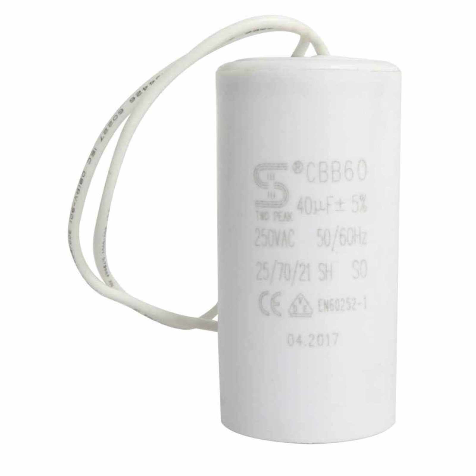 Capacitor 40MF ±5%, 250V, para la bomba VENUS20. Modelo: VENUS-CAPAC40MF
